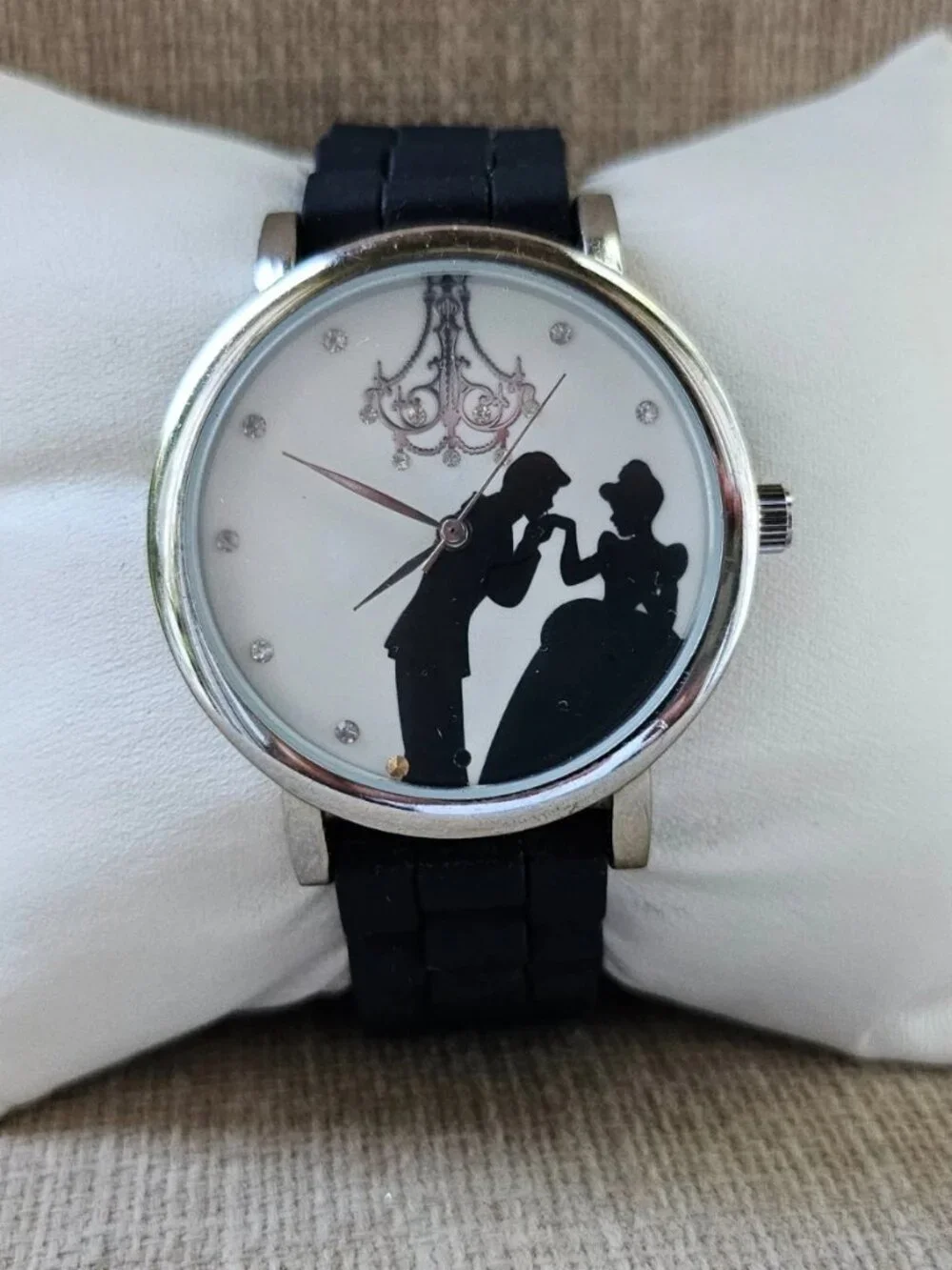 Disney Accutime Wristwatch Black Rubber Strap Quartz Prince Charming Watch